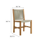Modway Vienna 5-Piece Outdoor Patio Teak and Rope Dining Set with Armless Chairs