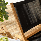 Modway Vienna 3-Piece Outdoor Patio Teak and Rope Folding Lounge Chairs and Side Table
