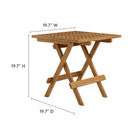 Modway Vienna 3-Piece Outdoor Patio Teak and Rope Folding Lounge Chairs and Side Table