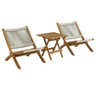 Modway Vienna 3-Piece Outdoor Patio Teak and Rope Folding Lounge Chairs and Side Table  