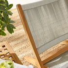 Modway Vienna 3-Piece Outdoor Patio Teak and Rope Folding Lounge Chairs and Side Table