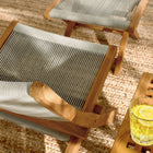 Modway Vienna 2-Piece Outdoor Patio Teak and Rope Folding Accent Lounge Chair and Ottoman Set