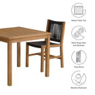 Modway Vienna 3-Piece Outdoor Patio Teak and Rope Dining Set with Armless Chiars