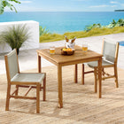 Modway Vienna 3-Piece Outdoor Patio Teak and Rope Dining Set with Armless Chiars