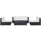 Modway Camfora 5 Piece Outdoor Patio Sectional Set  