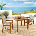 Modway Vienna 3-Piece Outdoor Patio Teak and Rope Dining Set with Armchairs