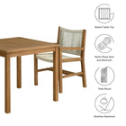 Modway Vienna 3-Piece Outdoor Patio Teak and Rope Dining Set with Armchairs