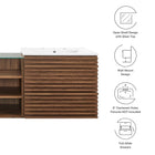 Modway Render 62" Wall-Mount Double Sink Bathroom Vanity