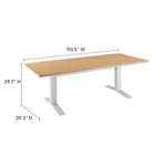 Modway Gavelston 91" Outdoor Patio Aluminum Dining Table
