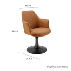 Modway Lippa Swivel Dining Vegan Leather Armchair