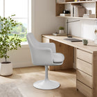 Modway Lippa Swivel Dining Vegan Leather Armchair