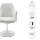 Modway Lippa Swivel Dining Vegan Leather Armchair