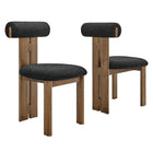 Modway Torian Boucle Fabric Dining Chair Set of 2  