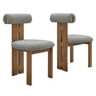 Modway Torian Boucle Fabric Dining Chair Set of 2  