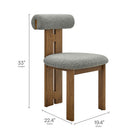 Modway Torian Boucle Fabric Dining Chair Set of 2