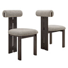 Modway Torian Boucle Fabric Dining Chair Set of 2  