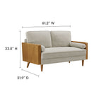 Modway Kellan Heathered Weave Fabric Loveseat