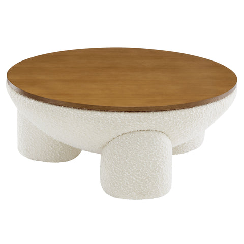 Modway Tridome Round Boucle Upholstered Storage Coffee Table  