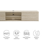 Modway Render 70" Faux Travertine Wall-Mount Media Console TV Stand