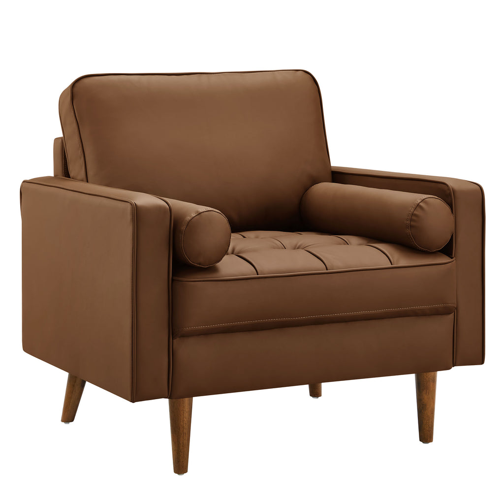 Modway Valour Tufted Vegan Leather Accent Armchair  