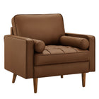 Modway Valour Tufted Vegan Leather Accent Armchair  