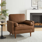 Modway Valour Tufted Vegan Leather Accent Armchair