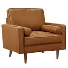 Modway Valour Tufted Vegan Leather Accent Armchair  