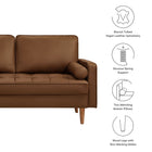 Modway Valour Tufted Vegan Leather Loveseat
