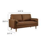 Modway Valour Tufted Vegan Leather Loveseat