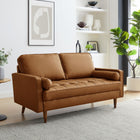 Modway Valour Tufted Vegan Leather Loveseat