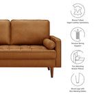 Modway Valour Tufted Vegan Leather Loveseat