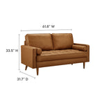 Modway Valour Tufted Vegan Leather Loveseat