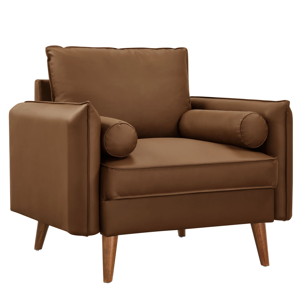 Modway Revive Upholstered Vegan Leather Accent Armchair  