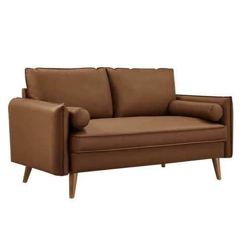 Modway Revive Upholstered Vegan Leather Loveseat  