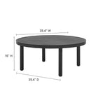 Modway Terrace 35" Outdoor Patio Aluminum Round Coffee Table