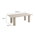 Modway Nautica 7-Piece Rectangular Outdoor Patio Aluminum Dining Table and Chairs Set