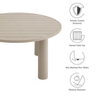 Modway Nautica Outdoor Patio 60" Round Aluminum Dining Table
