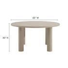 Modway Nautica Outdoor Patio 60" Round Aluminum Dining Table