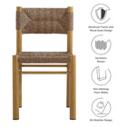 Modway Parkland Outdoor Patio Rattan and Aluminum Dining Side Chairs Set of 2
