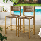 Modway Parkland Outdoor Patio Rattan and Aluminum Counter Stools Set of 2