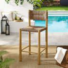 Modway Parkland Outdoor Patio Rattan and Aluminum Counter Stools Set of 2