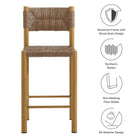 Modway Parkland Outdoor Patio Rattan and Aluminum Counter Stools Set of 2