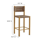 Modway Parkland Outdoor Patio Rattan and Aluminum Counter Stools Set of 2