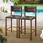 Modway Parkland Outdoor Patio Rattan and Aluminum Counter Stools Set of 2
