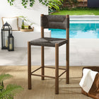 Modway Parkland Outdoor Patio Rattan and Aluminum Counter Stools Set of 2