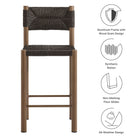 Modway Parkland Outdoor Patio Rattan and Aluminum Counter Stools Set of 2