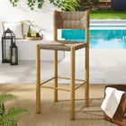 Modway Parkland Outdoor Patio Rattan and Aluminum Bar Stools Set of 2