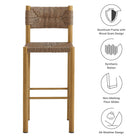 Modway Parkland Outdoor Patio Rattan and Aluminum Bar Stools Set of 2