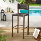 Modway Parkland Outdoor Patio Rattan and Aluminum Bar Stools Set of 2