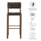 Modway Parkland Outdoor Patio Rattan and Aluminum Bar Stools Set of 2